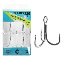 Shinto Pro Treble 5X Strong Bright Tin Hook